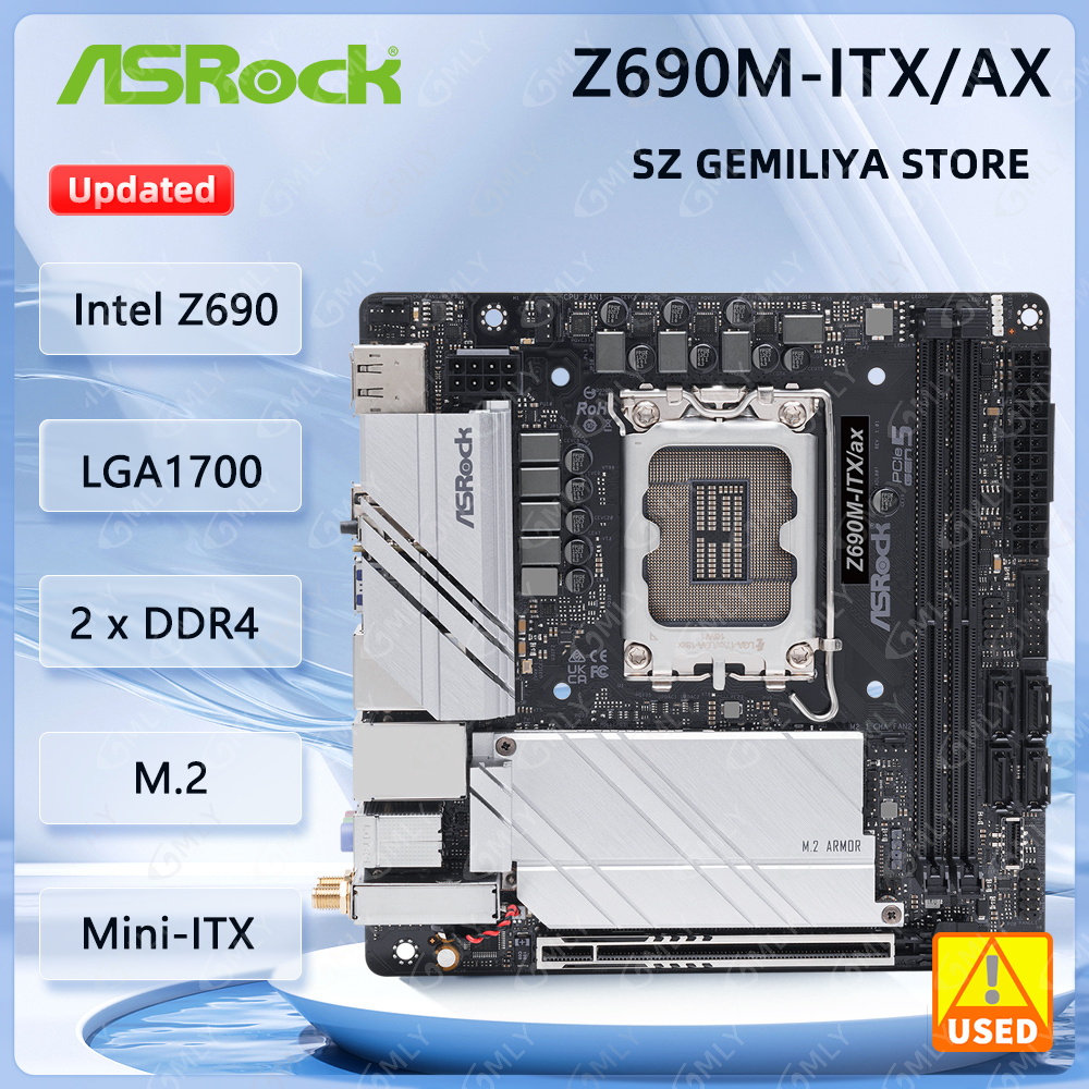 Lga1700 Itx Motherboard Ddr5 - Placa-mãe ASROCK Z690M-ITX/ax Mini-ITX LGA1700 Intel