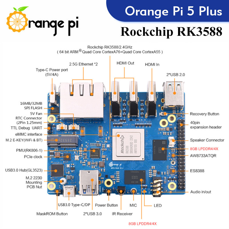 Laranja Pi 5 Plus Computador d - Orange Pi 5 Plus 16Gb avaliação e preço